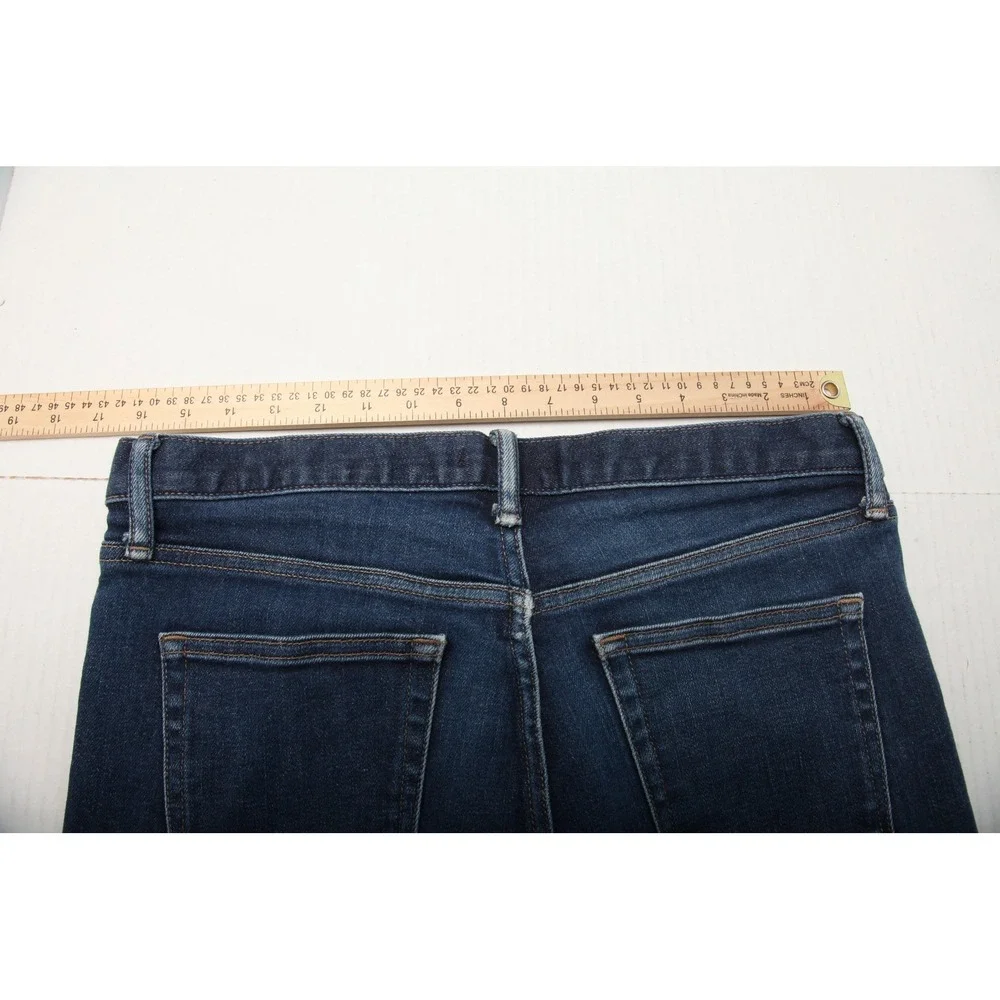 Uniqlo Jeans Mens 33x32 Blue Slim Straight Selvedge Denim Stretch Low Rise